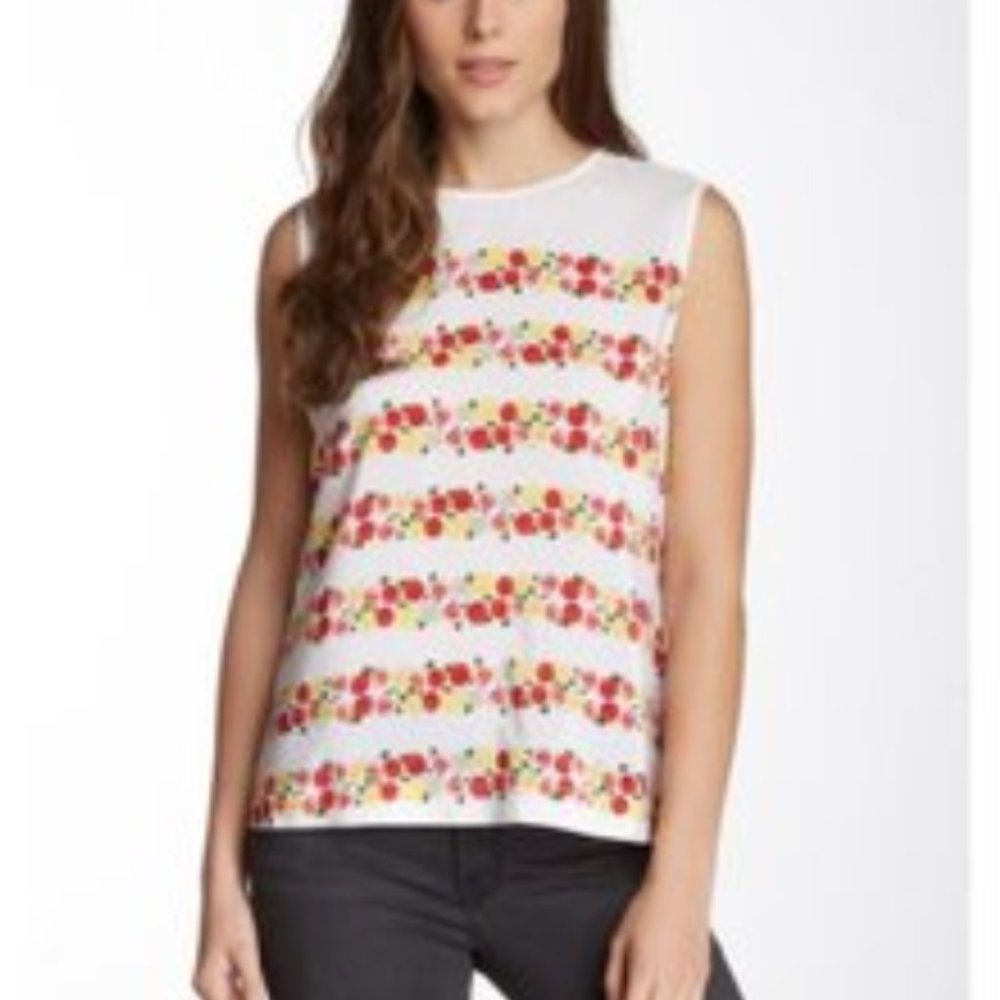 Equipment Silk Sleeveless Floral Top
